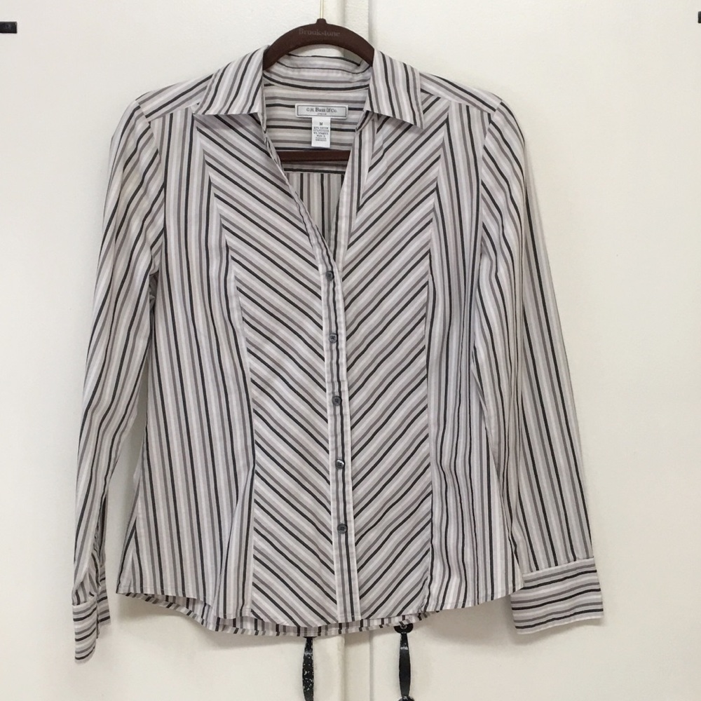 G.H. Bass & Co. Striped Button Down Blouse